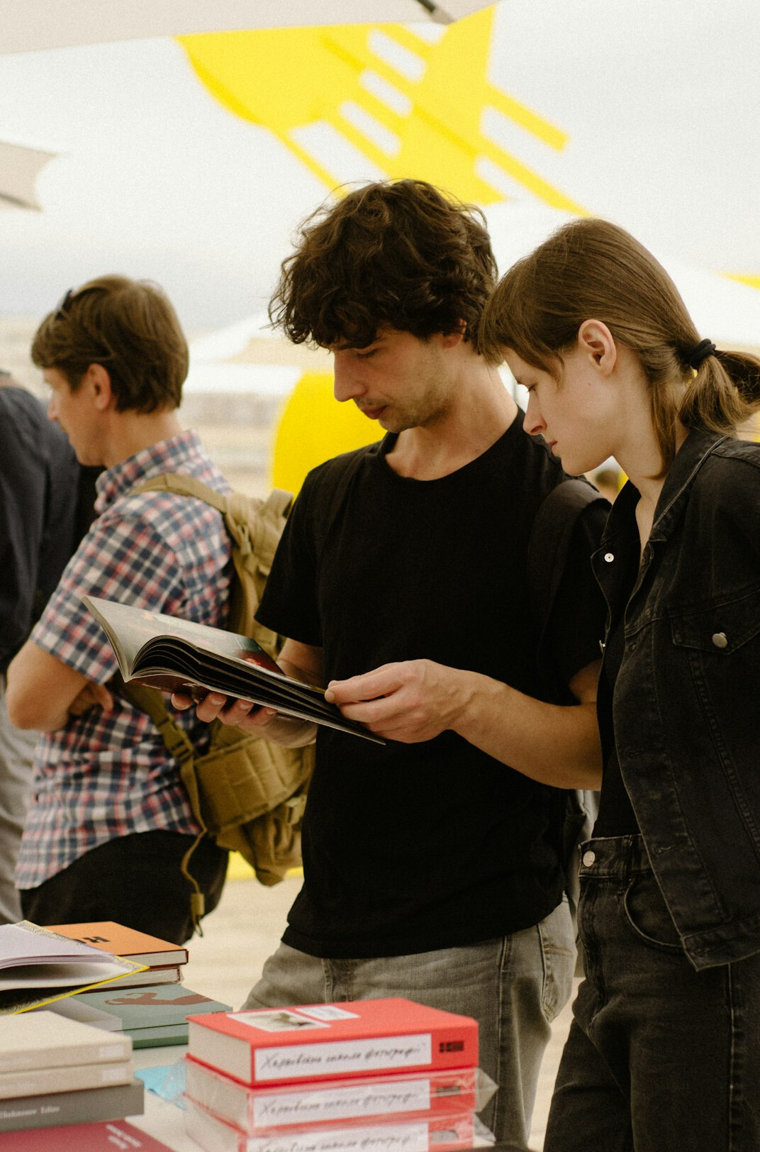 student studying german texts