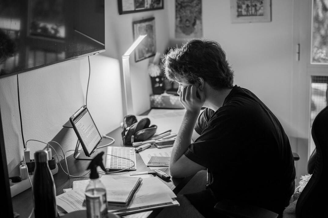 german thinker in study