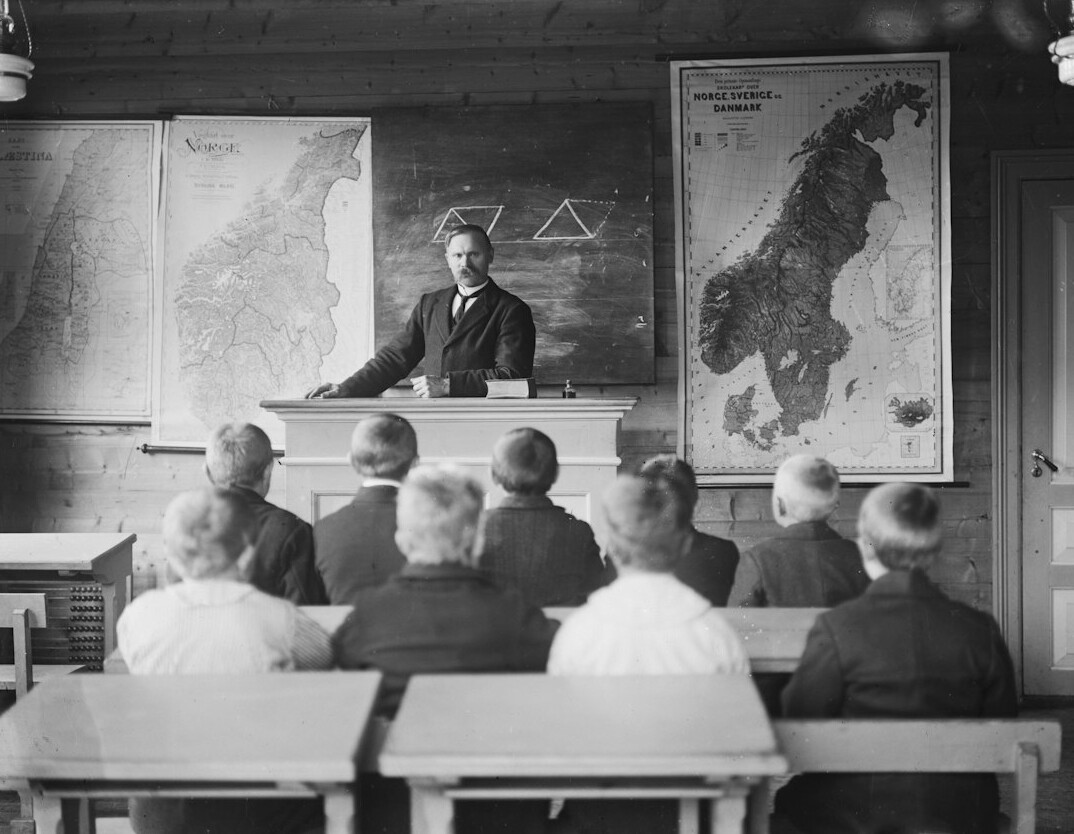 german language students in classroom